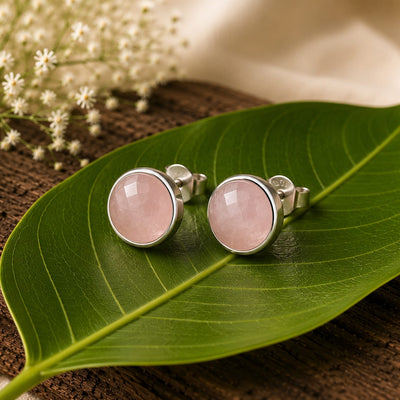 ROSE QUARTZ EAR RINGS