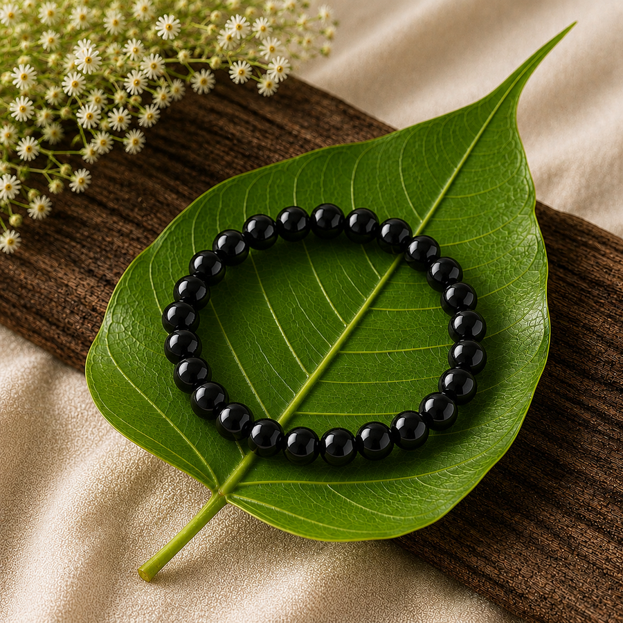 Black Obsidian Beaded Bracelet  Protection • Grounding • Inner Strength