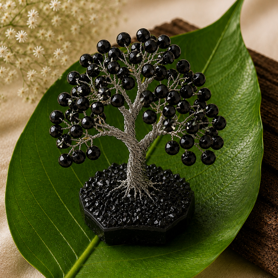 Black Obsidian Crystal Money Tree  Protection • Grounding • Positive Energy