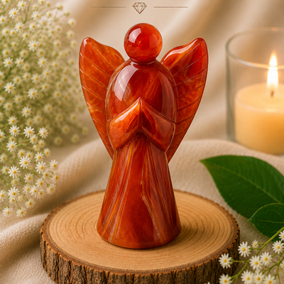 Carnelian Crystal Angel Figurine  Confidence • Courage • Vitality