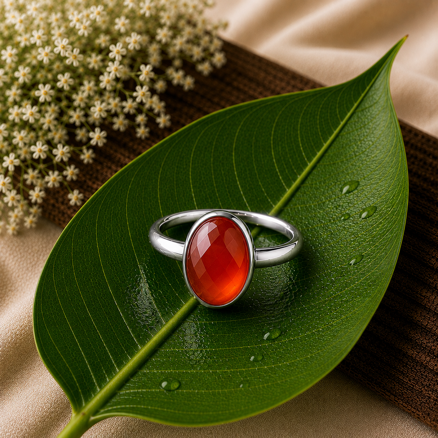 Carnelian Crystal Ring  Confidence • Courage • Vitality