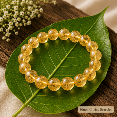 Citrine Crystal Bracelet (10mm Beads)  Prosperity • Success • Positive Energy