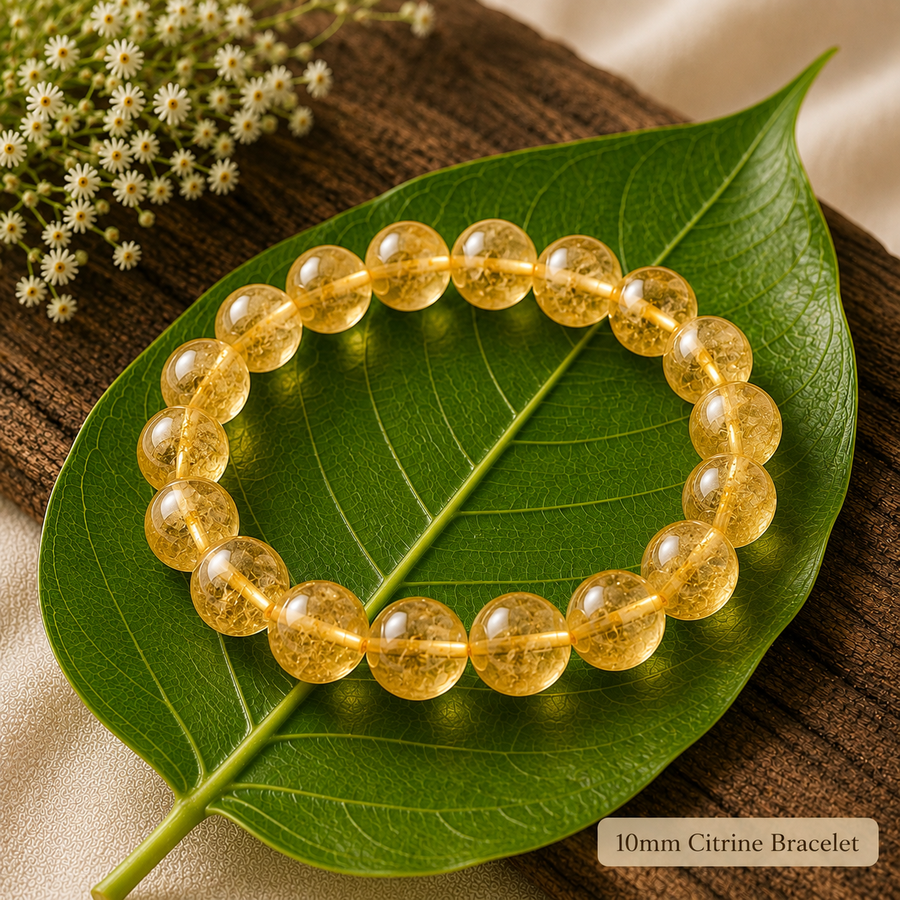 Citrine Crystal Bracelet (10mm Beads)  Prosperity • Success • Positive Energy