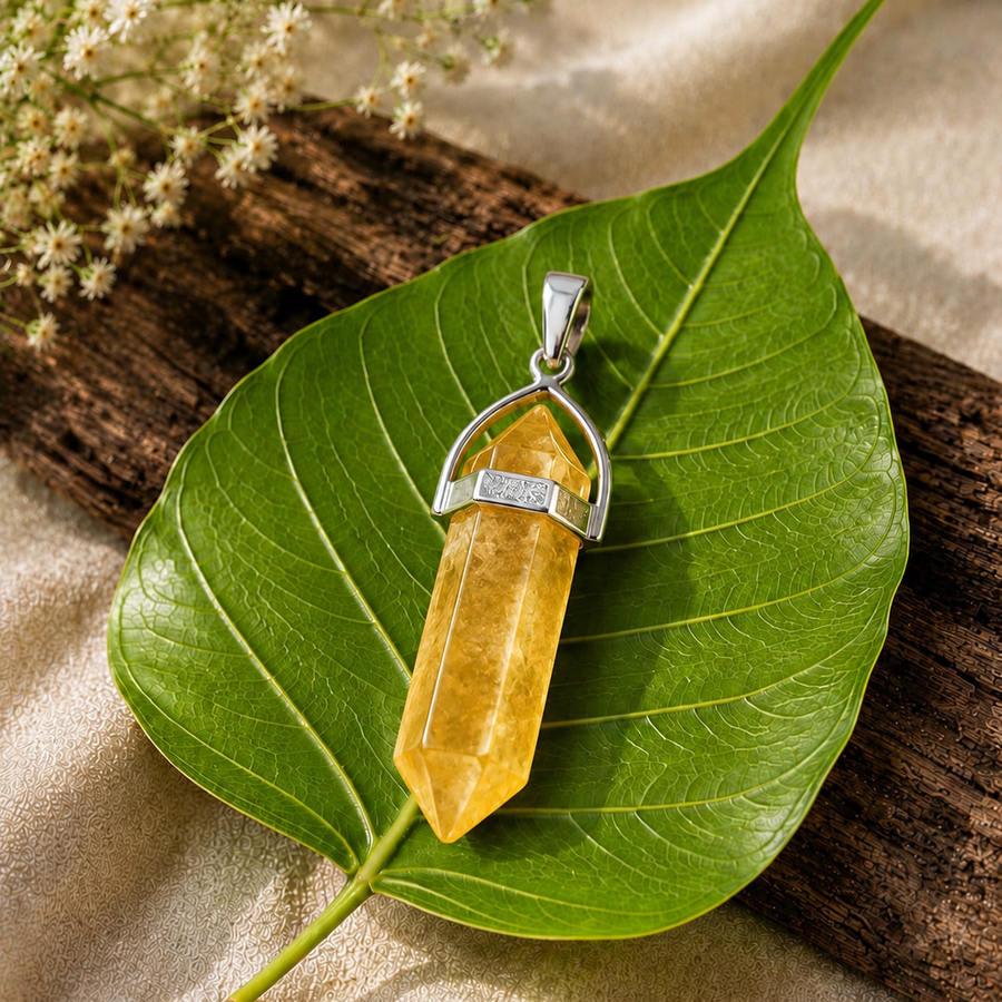 Citrine Crystal Point Pendant  Abundance • Confidence • Positive Energy