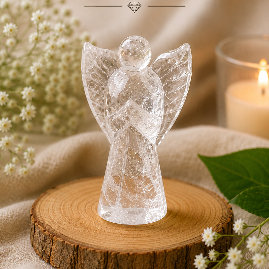 Clear Quartz Crystal Angel Figurine  Clarity • Protection • Positive Energy