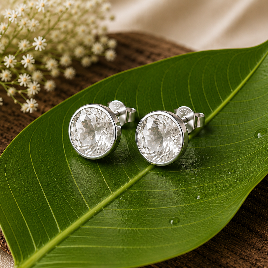 Clear Quartz Stud Earrings  Clarity • Elegance • Positive Energy