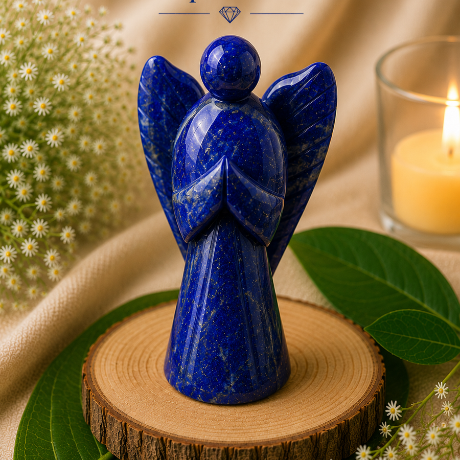 Lapis Lazuli Crystal Angel Figurine  Wisdom • Truth • Protection