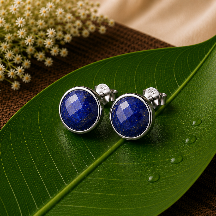 Lapis Lazuli Stud Earrings  Classic Elegance • Natural Beauty • Everyday Luxury