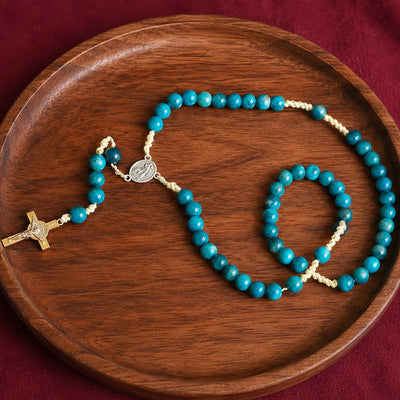 BLUE APATITE 8MM ROSARY