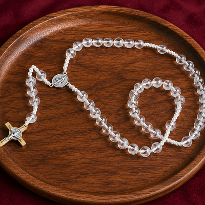 CLEAR QUARTZ 10MM ROSARY