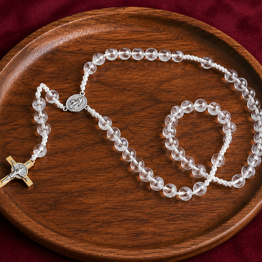 CLEAR QUARTZ 10MM ROSARY