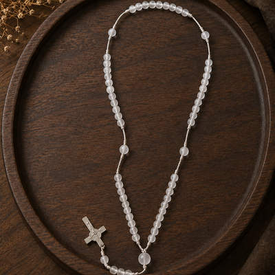 SELENITE 8MM ROSARY