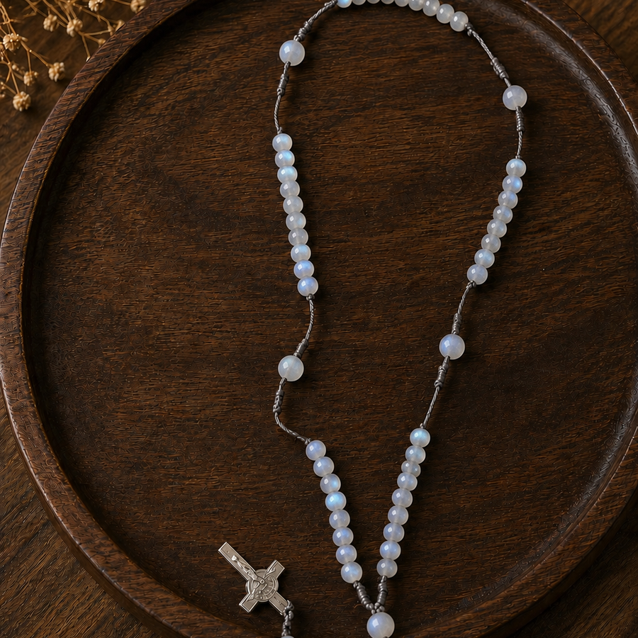 MOONSTONE 8MM ROSARY