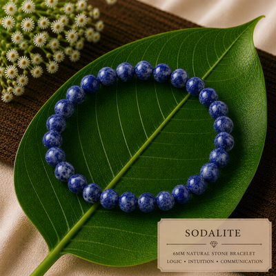 Sodalite Natural Stone Bracelet (6mm)  Logic • Intuition • Communication
