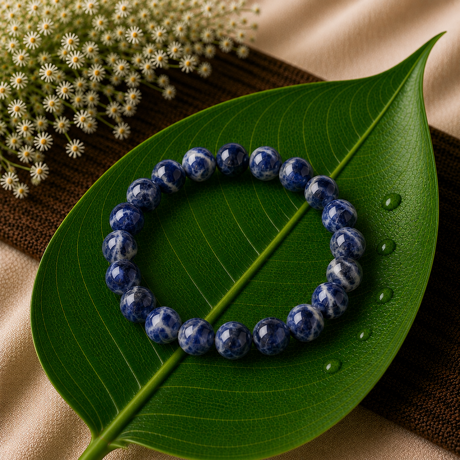 Sodalite Natural Stone Bracelet (10mm)  Logic • Intuition • Communication