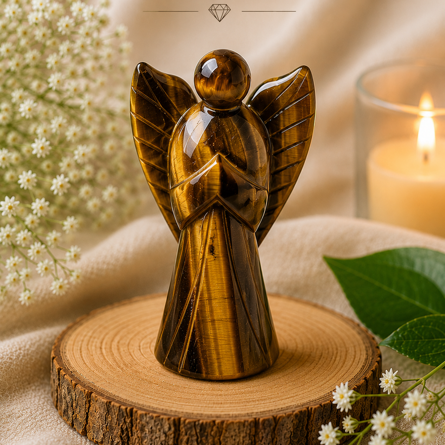 Tiger Eye Crystal Angel  Protection • Courage • Positive Energy