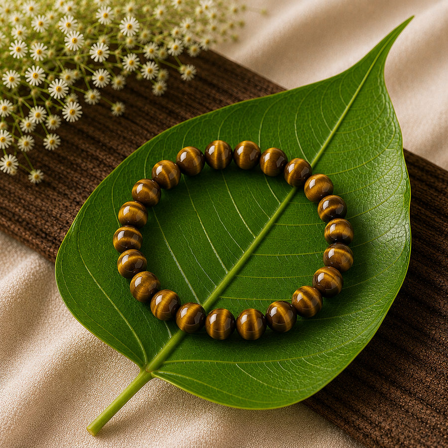 Tiger Eye Beaded Bracelet  Protection • Confidence • Courage