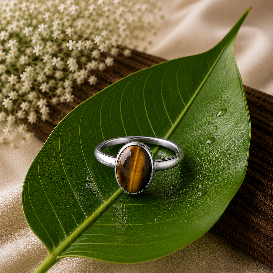Tiger Eye Gemstone Ring  Protection • Confidence • Inner Strength