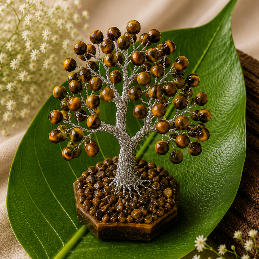 Tiger Eye Crystal Money Tree  Prosperity • Protection • Confidence